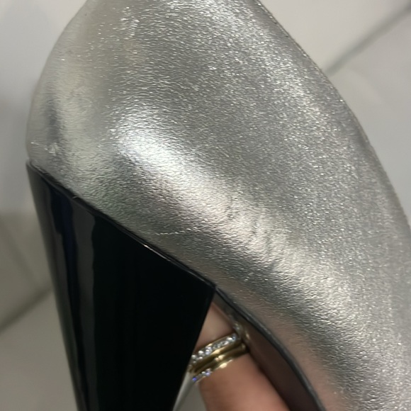 Rare silver leather Stella Luna v cut booties heels 38 - Picture 11 of 13